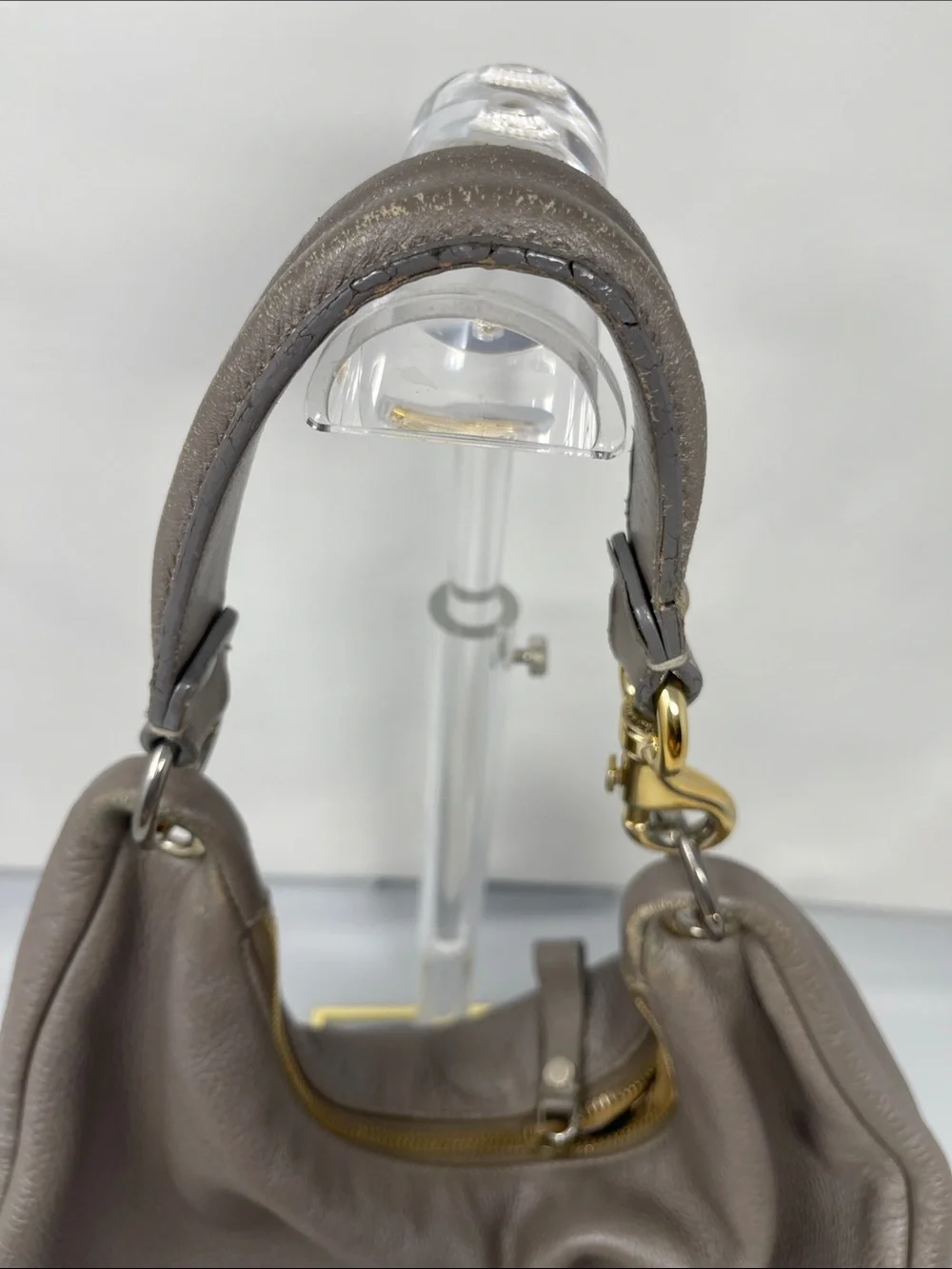 Jimmy Choo Taupe Leather Hobo Skybag